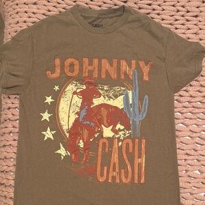 Brown Graphic Johnny Cash T-Shirt